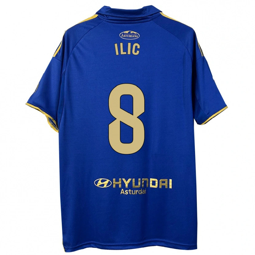 Danxen Homme Maillot Luka Ilic #8 Bleu Or Tenues Domicile 2025/26 T-Shirt