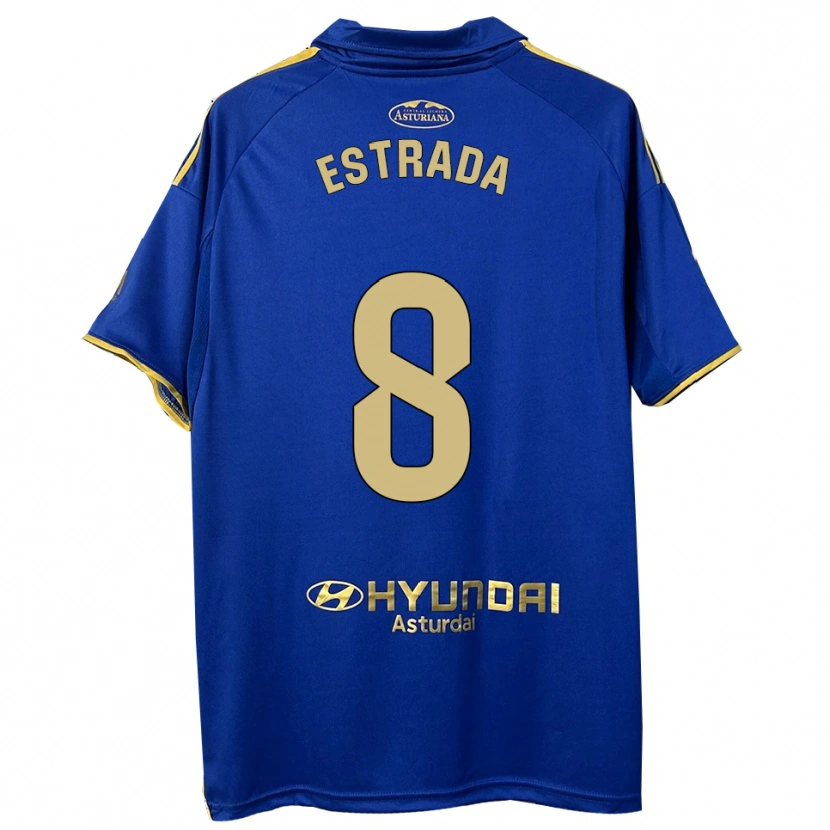 Danxen Homme Maillot Nacho Estrada #8 Bleu Or Tenues Domicile 2025/26 T-Shirt