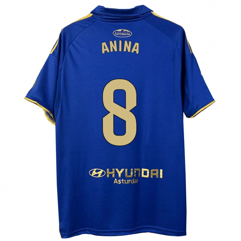 Danxen Homme Maillot Ana Menéndez García #8 Bleu Or Tenues Domicile 2025/26 T-Shirt