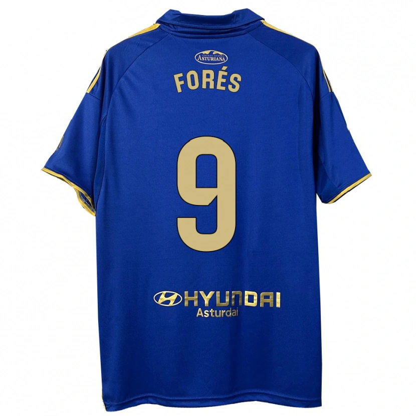 Danxen Homme Maillot Álex Forés #9 Bleu Or Tenues Domicile 2025/26 T-Shirt