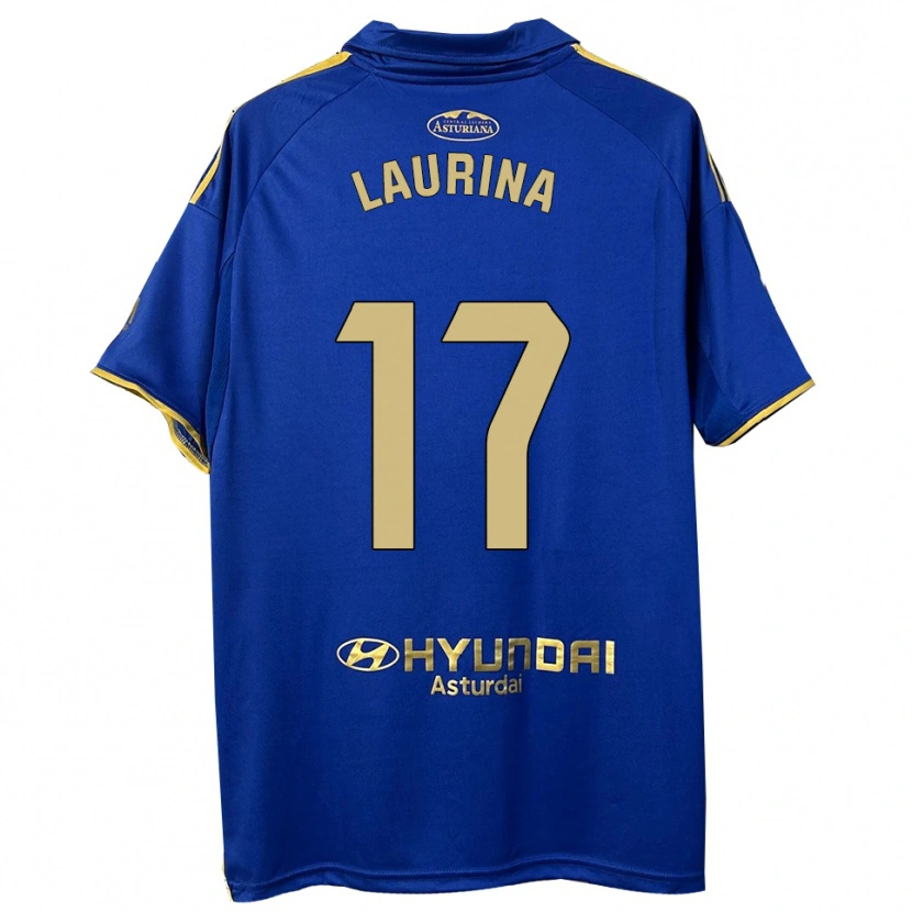Danxen Homme Maillot Laura Gutiérrez #17 Bleu Or Tenues Domicile 2025/26 T-Shirt