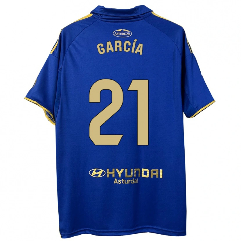 Danxen Homme Maillot Pelayo García #21 Bleu Or Tenues Domicile 2025/26 T-Shirt