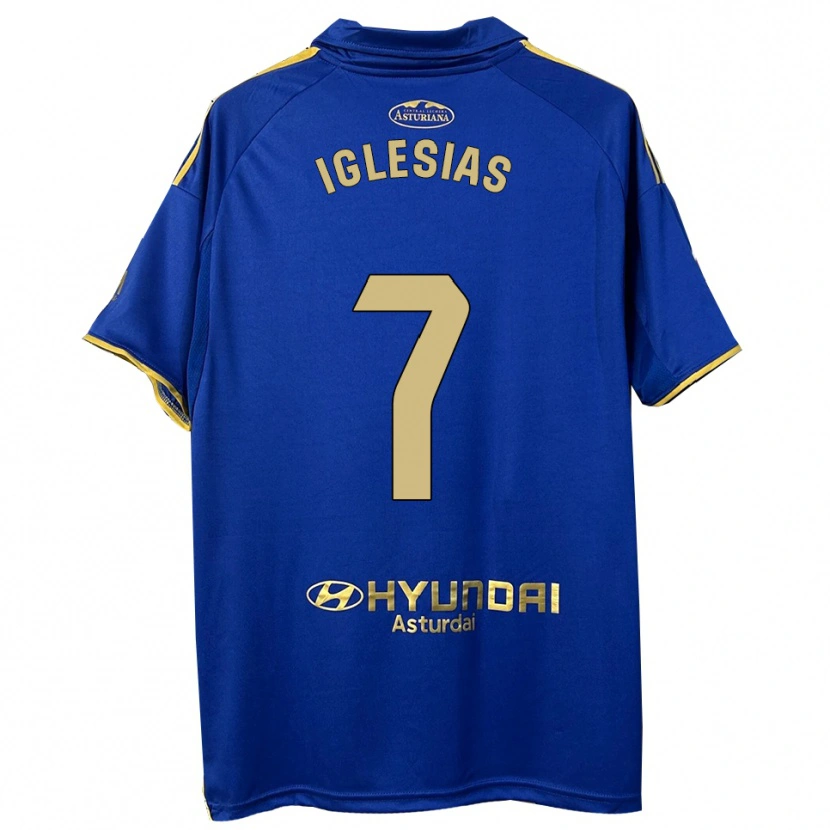 Danxen Homme Maillot María Iglesias Orviz #7 Bleu Or Tenues Domicile 2025/26 T-Shirt
