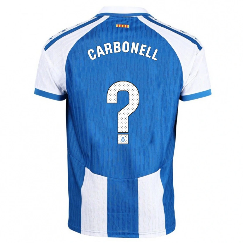 Danxen Homme Maillot Ethan Carbonell #0 Bleu Blanc Tenues Domicile 2025/26 T-Shirt