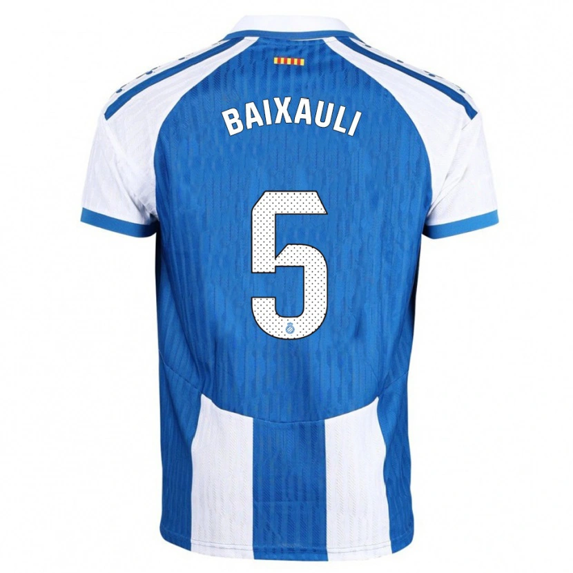 Danxen Homme Maillot Iker Baixauli #5 Bleu Blanc Tenues Domicile 2025/26 T-Shirt