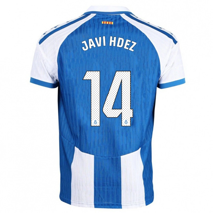 Danxen Homme Maillot Javi Hernández #14 Bleu Blanc Tenues Domicile 2025/26 T-Shirt
