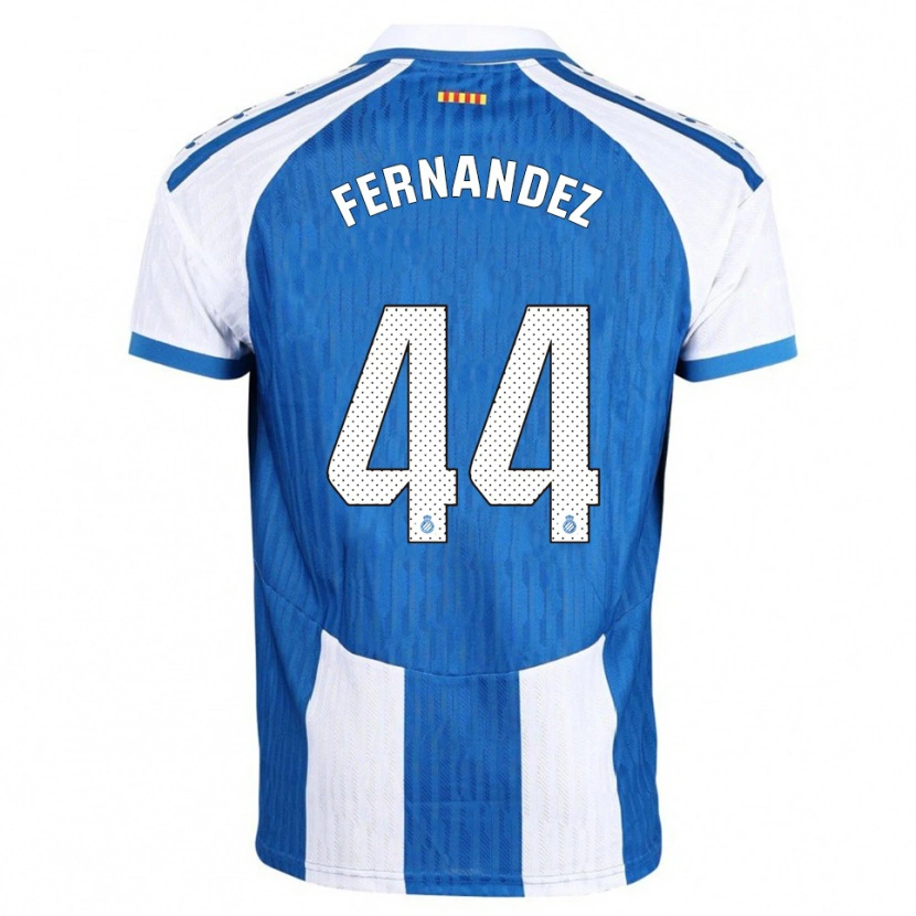 Danxen Homme Maillot Marcos Fernández #44 Bleu Blanc Tenues Domicile 2025/26 T-Shirt