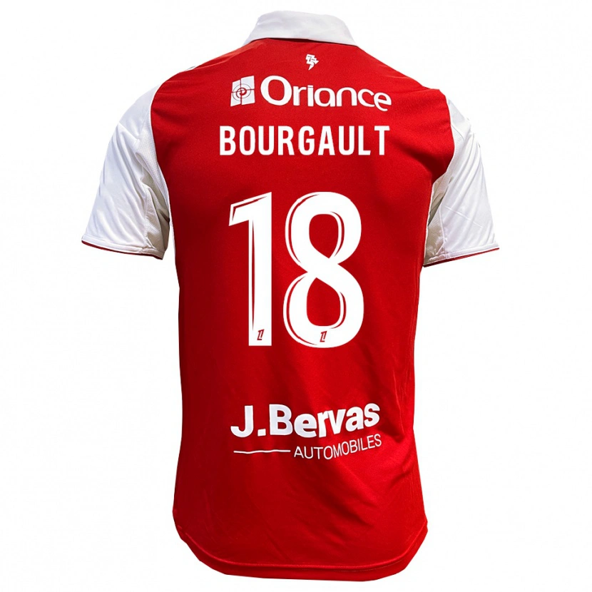 Danxen Homme Maillot Justin Bourgault #18 Rouge Blanc Tenues Domicile 2025/26 T-Shirt