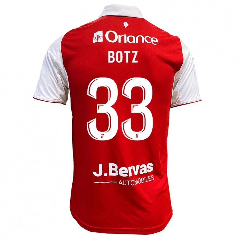Danxen Homme Maillot Léo Botz #33 Rouge Blanc Tenues Domicile 2025/26 T-Shirt