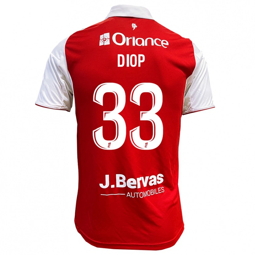 Danxen Homme Maillot Saliou Diop #33 Rouge Blanc Tenues Domicile 2025/26 T-Shirt