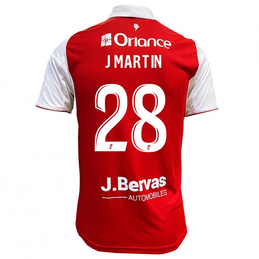 Danxen Homme Maillot Jonas Martin #28 Rouge Blanc Tenues Domicile 2025/26 T-Shirt