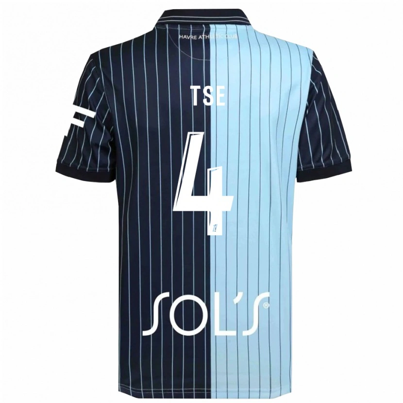 Danxen Homme Maillot Élisabeth Tsé #4 Marine Bleu Ciel Tenues Domicile 2025/26 T-Shirt