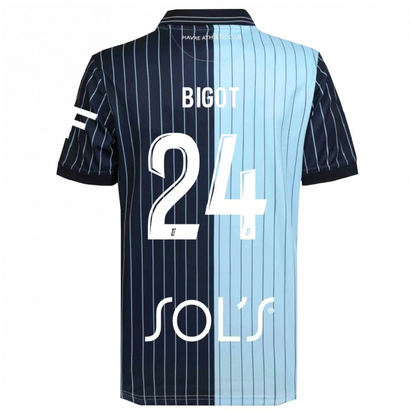 Danxen Homme Maillot Maureen Bigot #24 Marine Bleu Ciel Tenues Domicile 2025/26 T-Shirt