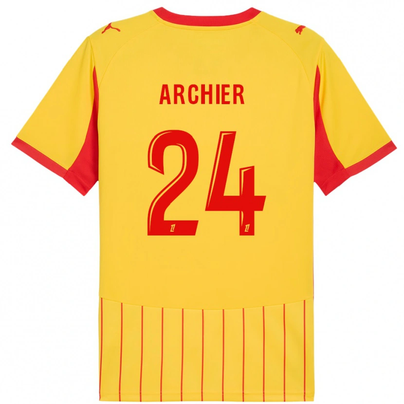 Danxen Homme Maillot Louann Archier #24 Jaune Rouge Tenues Domicile 2025/26 T-Shirt