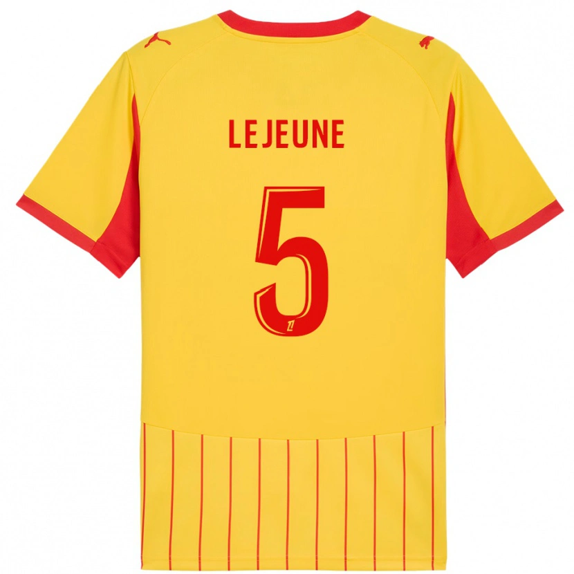 Danxen Homme Maillot Romane Lejeune #5 Jaune Rouge Tenues Domicile 2025/26 T-Shirt