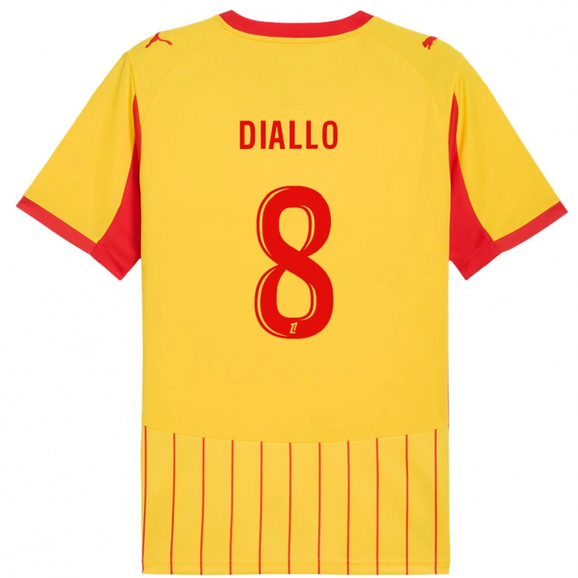 Danxen Homme Maillot Alpha Diallo #8 Jaune Rouge Tenues Domicile 2025/26 T-Shirt