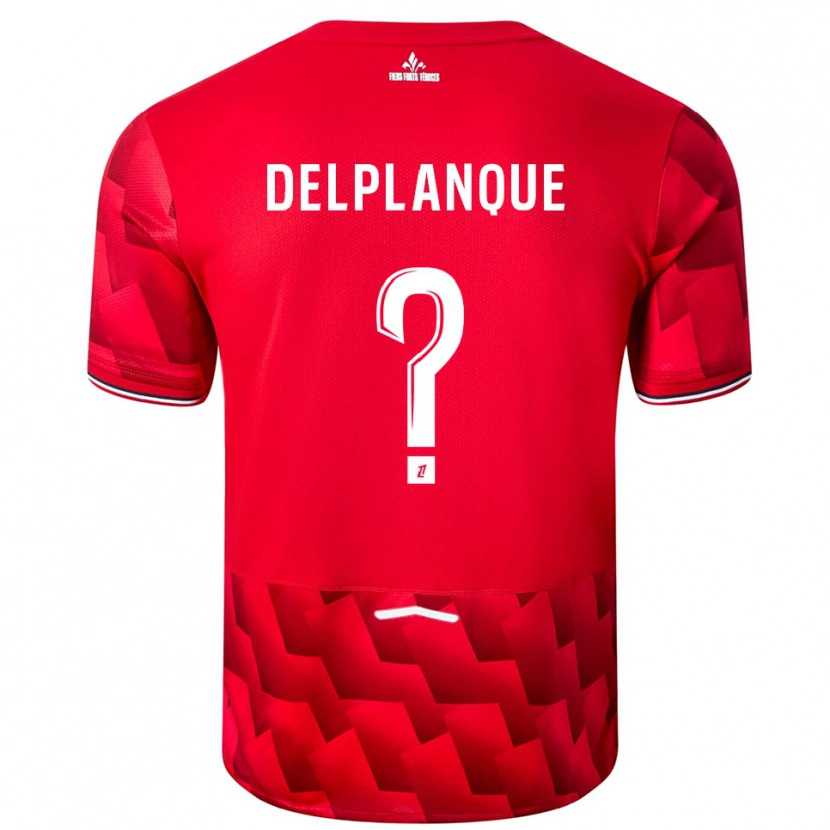 Danxen Homme Maillot Gaël Delplanque #0 Rouge Blanc Tenues Domicile 2025/26 T-Shirt