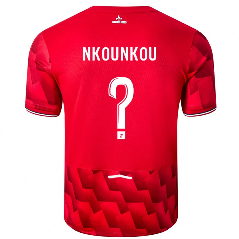 Danxen Homme Maillot Evrack Nkounkou #0 Rouge Blanc Tenues Domicile 2025/26 T-Shirt