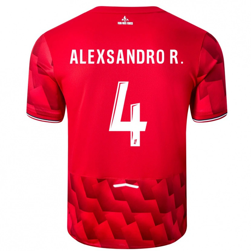 Danxen Homme Maillot Alexsandro #4 Rouge Blanc Tenues Domicile 2025/26 T-Shirt