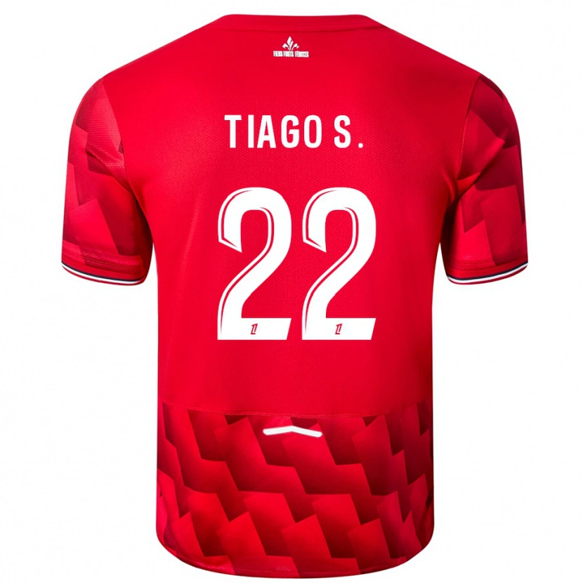 Danxen Homme Maillot Tiago Santos #22 Rouge Blanc Tenues Domicile 2025/26 T-Shirt