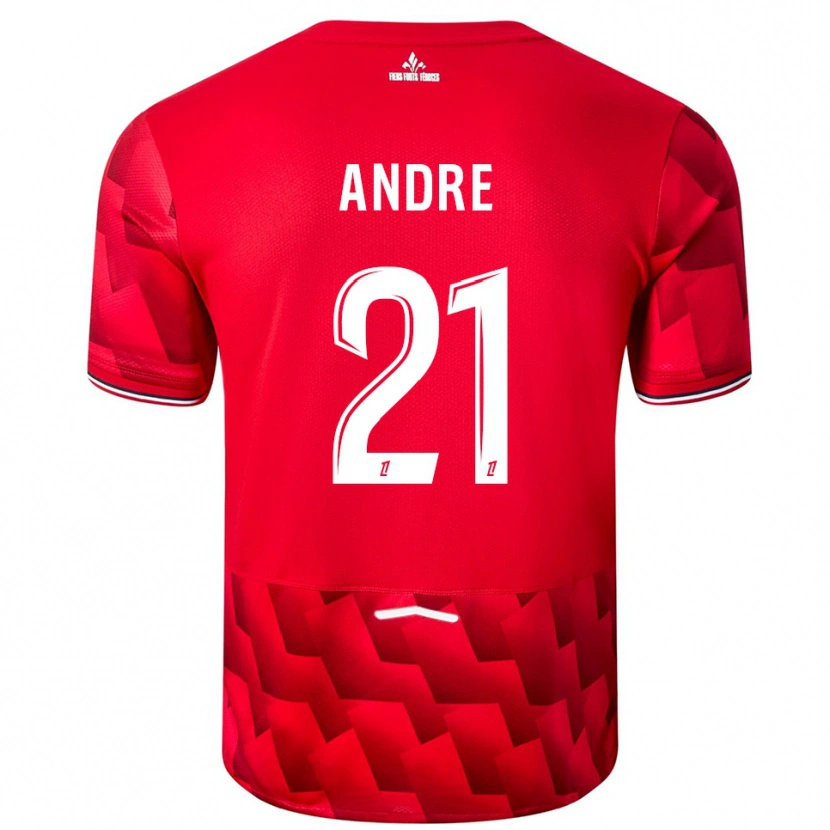 Danxen Homme Maillot Benjamin André #21 Rouge Blanc Tenues Domicile 2025/26 T-Shirt