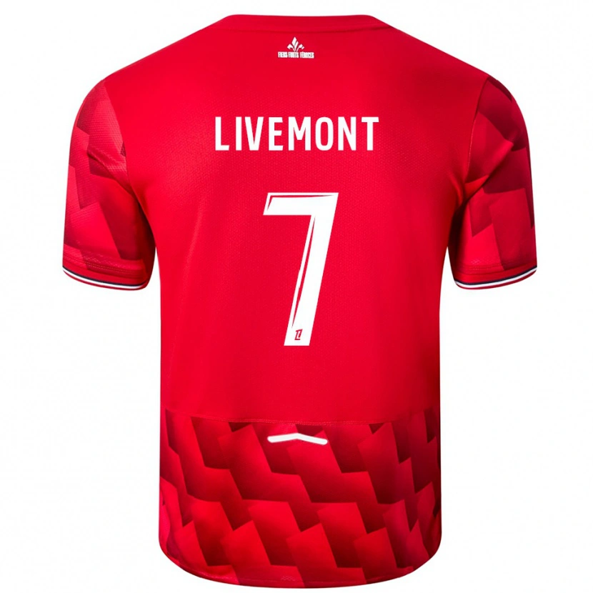 Danxen Homme Maillot Antoine Livemont #7 Rouge Blanc Tenues Domicile 2025/26 T-Shirt
