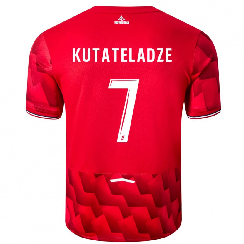 Danxen Homme Maillot Alexandre Kutateladze #7 Rouge Blanc Tenues Domicile 2025/26 T-Shirt