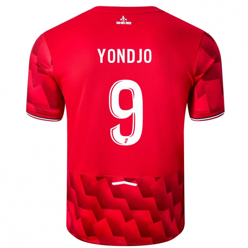 Danxen Homme Maillot Angel Yondjo #9 Rouge Blanc Tenues Domicile 2025/26 T-Shirt