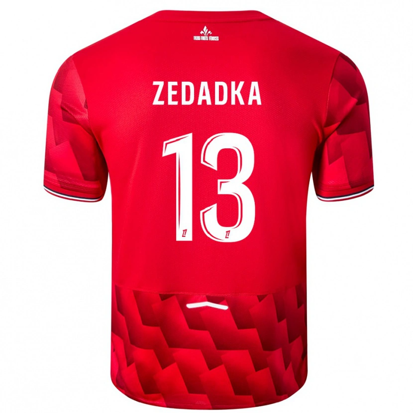 Danxen Homme Maillot Akim Zedadka #13 Rouge Blanc Tenues Domicile 2025/26 T-Shirt