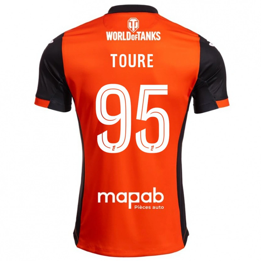 Danxen Homme Maillot Isaak Touré #95 Noir Orange Tenues Domicile 2025/26 T-Shirt