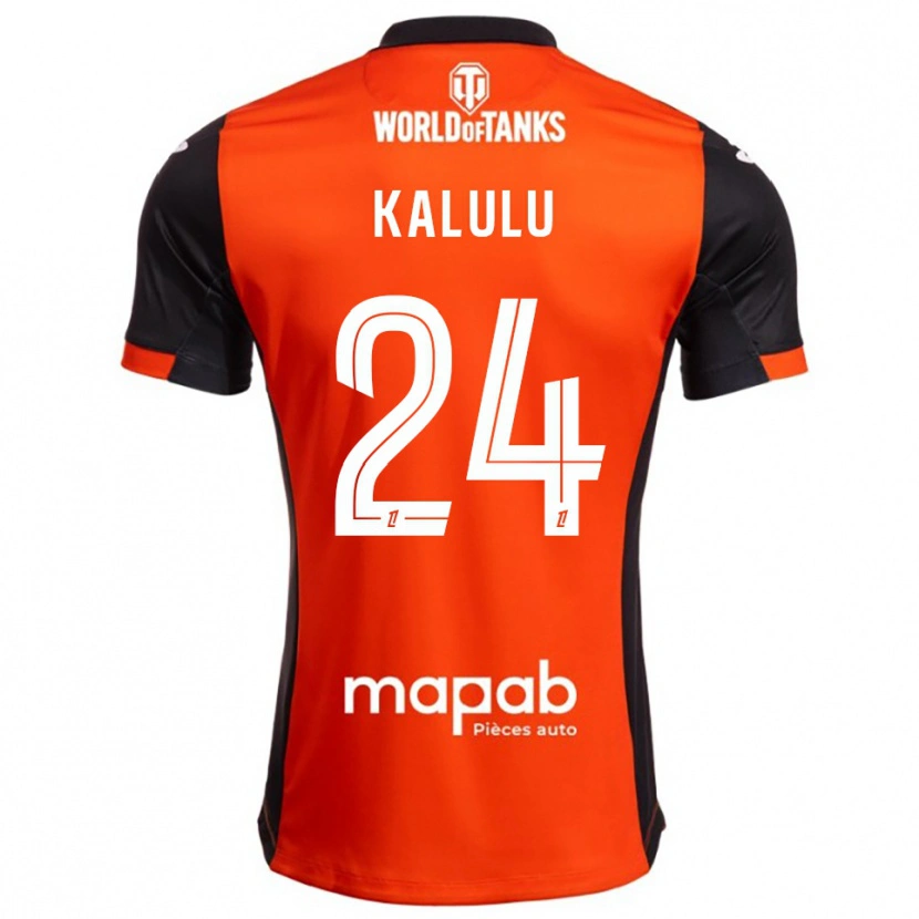 Danxen Homme Maillot Gédéon Kalulu #24 Noir Orange Tenues Domicile 2025/26 T-Shirt