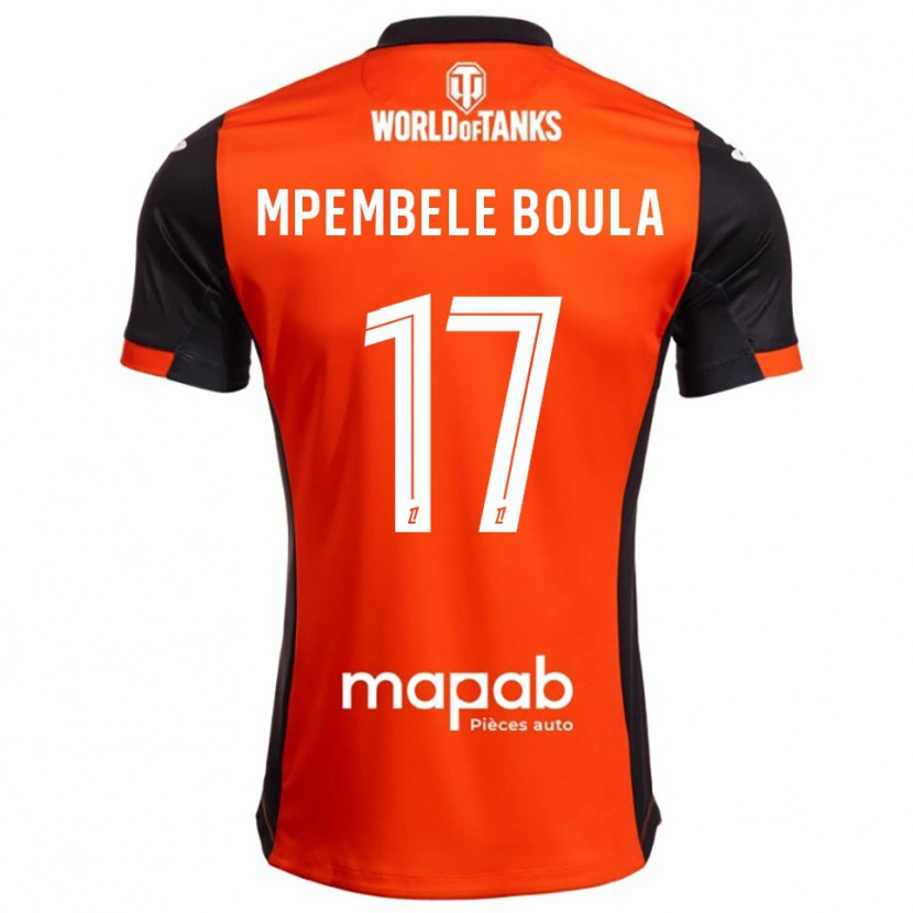 Danxen Homme Maillot Exaucé Mpembele Boula #17 Noir Orange Tenues Domicile 2025/26 T-Shirt