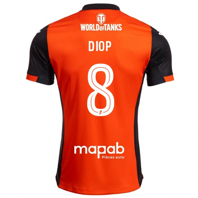 Danxen Homme Maillot Samba Diop #8 Noir Orange Tenues Domicile 2025/26 T-Shirt
