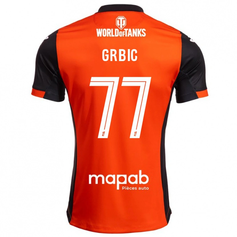 Danxen Homme Maillot Adrian Grbic #77 Noir Orange Tenues Domicile 2025/26 T-Shirt