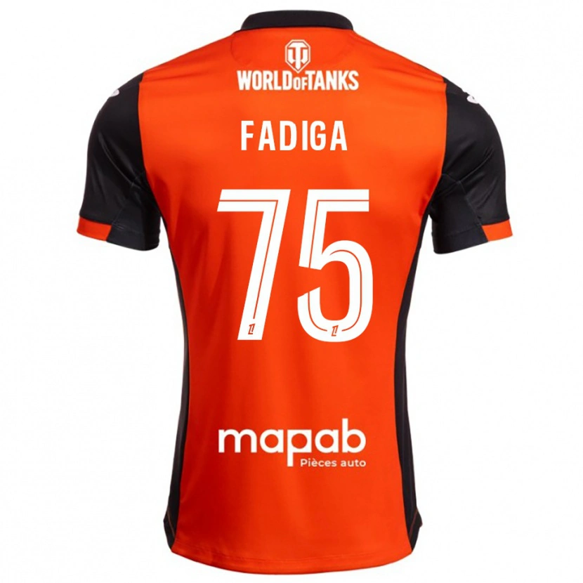 Danxen Homme Maillot Bandiougou Fadiga #75 Noir Orange Tenues Domicile 2025/26 T-Shirt