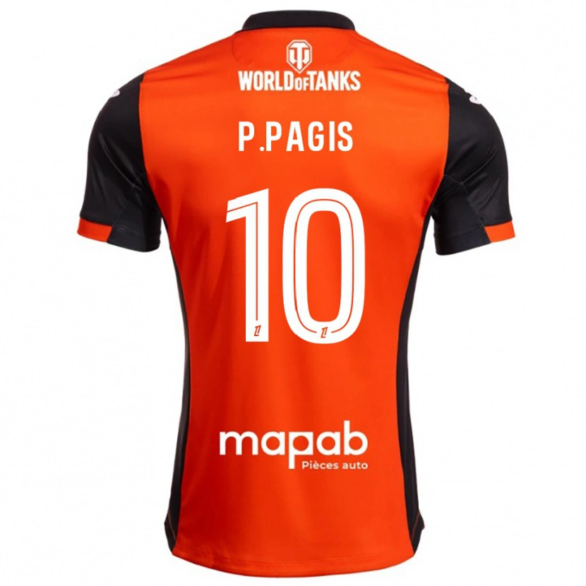 Danxen Homme Maillot Pablo Pagis #10 Noir Orange Tenues Domicile 2025/26 T-Shirt