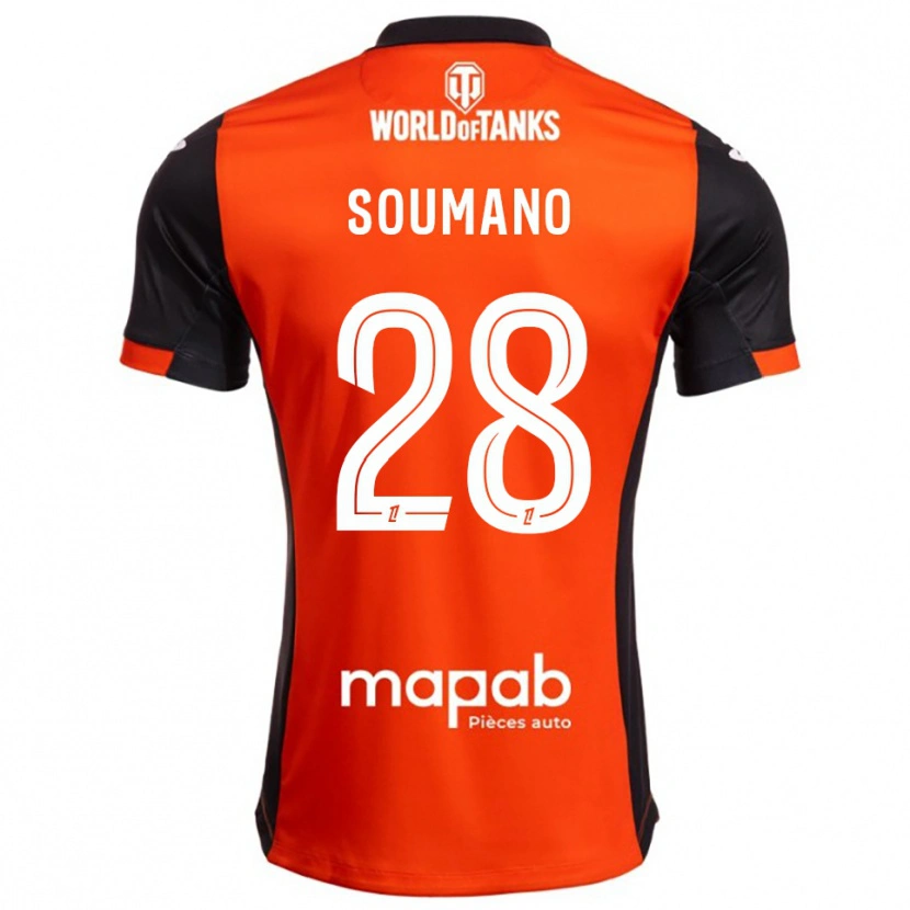 Danxen Homme Maillot Sambou Soumano #28 Noir Orange Tenues Domicile 2025/26 T-Shirt