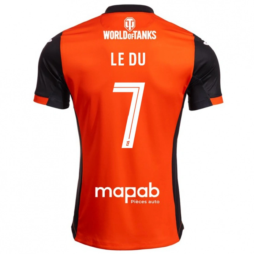 Danxen Homme Maillot Océane Le Du #7 Noir Orange Tenues Domicile 2025/26 T-Shirt