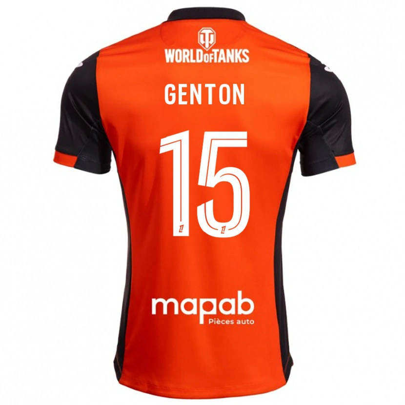 Danxen Homme Maillot Enzo Genton #15 Noir Orange Tenues Domicile 2025/26 T-Shirt