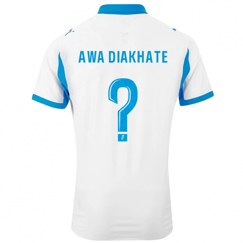 Danxen Homme Maillot Ndeye Awa Diakhate #0 Blanc Bleu Ciel Tenues Domicile 2025/26 T-Shirt