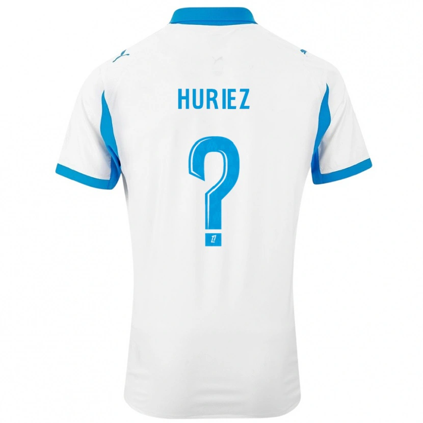 Danxen Homme Maillot Evan Huriez #0 Blanc Bleu Ciel Tenues Domicile 2025/26 T-Shirt
