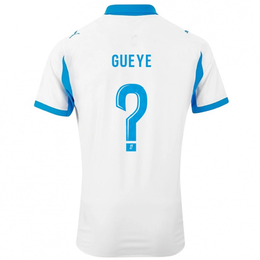 Danxen Homme Maillot Daouda Gueye #0 Blanc Bleu Ciel Tenues Domicile 2025/26 T-Shirt