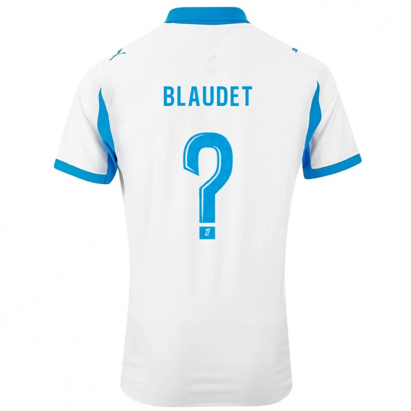 Danxen Homme Maillot David Blaudet #0 Blanc Bleu Ciel Tenues Domicile 2025/26 T-Shirt