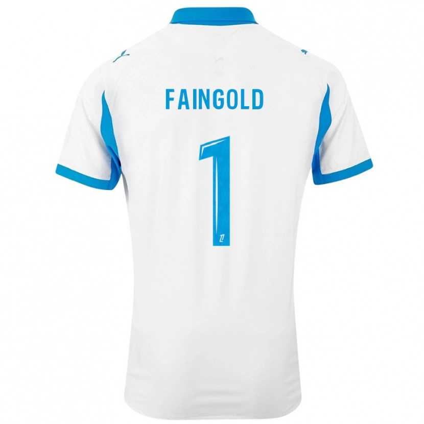 Danxen Homme Maillot Abbie Faingold #1 Blanc Bleu Ciel Tenues Domicile 2025/26 T-Shirt