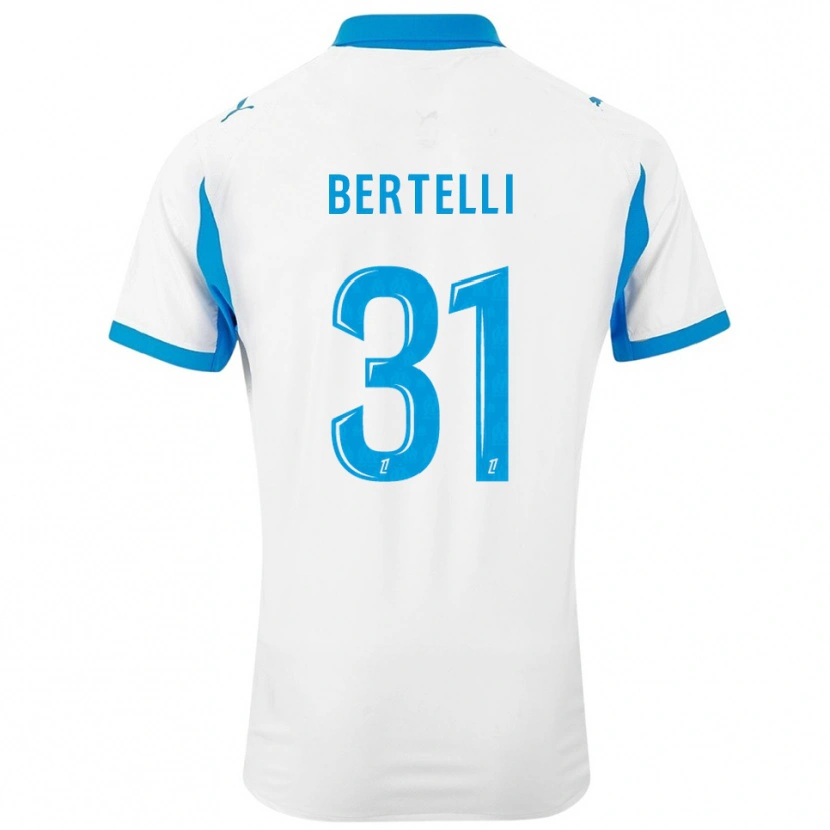 Danxen Homme Maillot Ugo Bertelli #31 Blanc Bleu Ciel Tenues Domicile 2025/26 T-Shirt