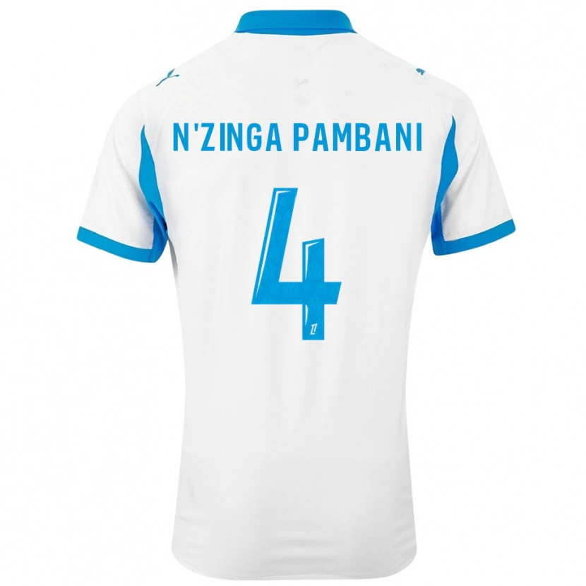 Danxen Homme Maillot Pladi N'zinga Pambani #4 Blanc Bleu Ciel Tenues Domicile 2025/26 T-Shirt