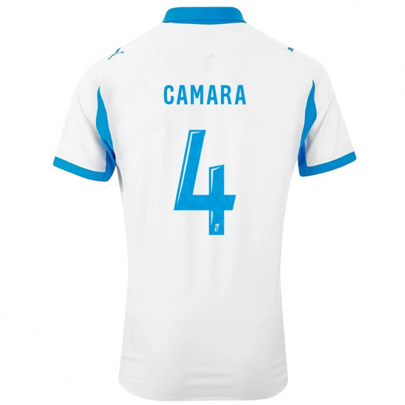 Danxen Homme Maillot Fodé Camara #4 Blanc Bleu Ciel Tenues Domicile 2025/26 T-Shirt
