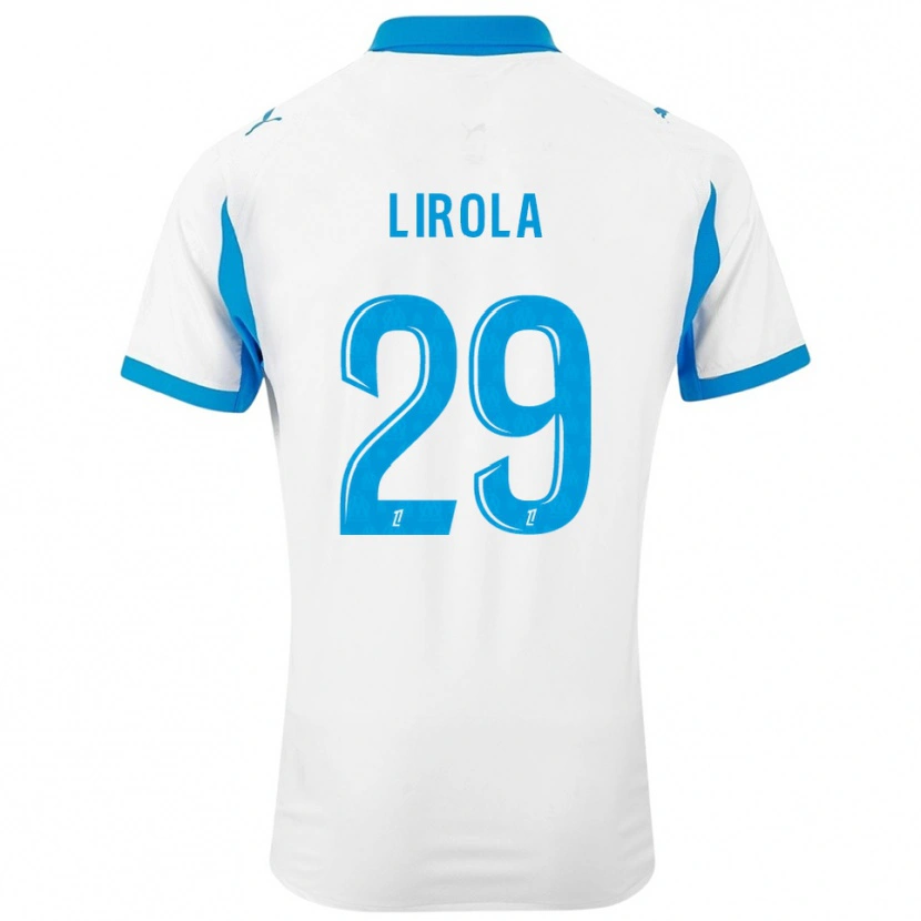 Danxen Homme Maillot Pol Lirola #29 Blanc Bleu Ciel Tenues Domicile 2025/26 T-Shirt