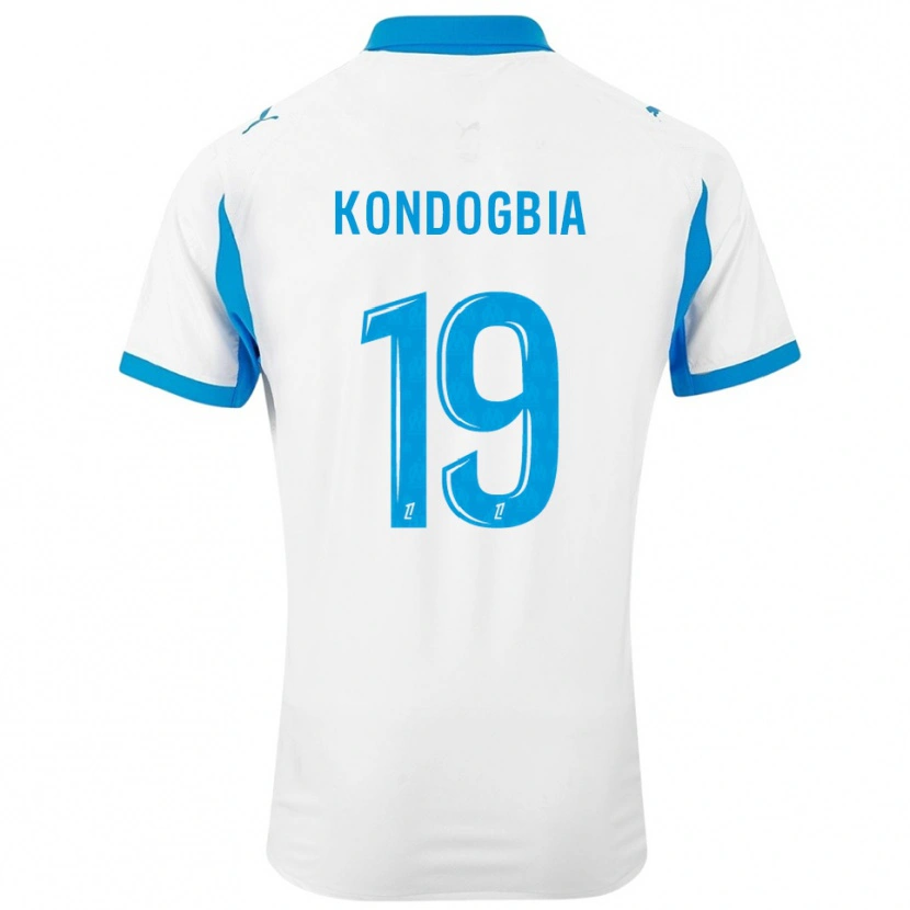 Danxen Homme Maillot Geoffrey Kondogbia #19 Blanc Bleu Ciel Tenues Domicile 2025/26 T-Shirt