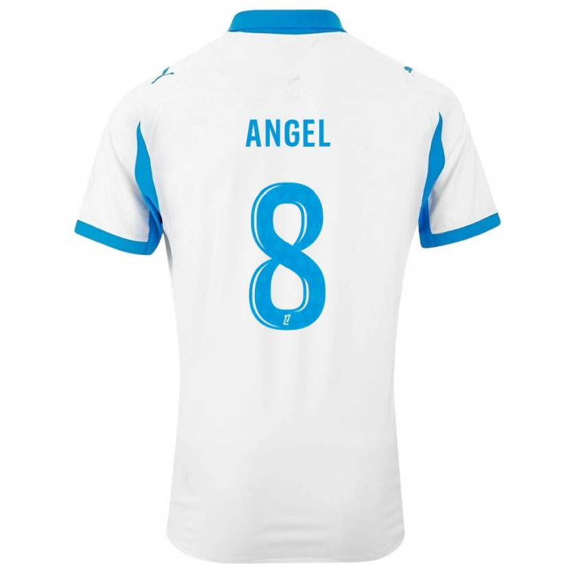 Danxen Homme Maillot Angel Gomes #8 Blanc Bleu Ciel Tenues Domicile 2025/26 T-Shirt